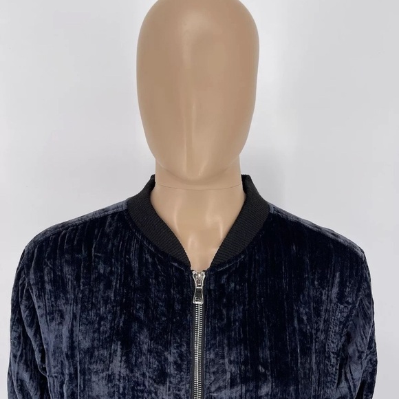 Philp Ayler Jacket Full Zip Velour Navy Blue Full Zip Men’s Size L - Picture 2 of 9